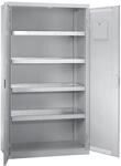 Umweltschrank mit T&uuml;rlochung, HxBxT 1800 x 1000 x 500 mm, 4 Wannenb&ouml;den, lichtgrau