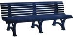 Parkbank aus Kunststoff, mit 13 Leisten, Breite 2000 mm, stahlblau kaiserkraft