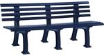 Parkbank aus Kunststoff, mit 9 Leisten, Breite 2000 mm, stahlblau kaiserkraft