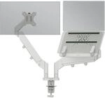 Leitz Ergo Platzsparender Dual Monitorarm mit Laptophalterung, Tragf&auml;higkeit 9 kg,