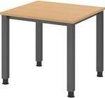 eurokraft pro Schreibtisch, 4-Fu&szlig;-Gestell, Breite 800 mm, graphit / Buche