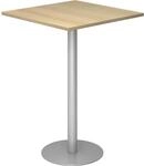 Stehtisch, LxB 800 x 800 mm, 1116 mm hoch, Gestell silber, Platte Eiche-Dekor