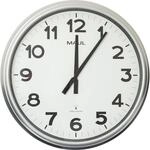 MAUL Wanduhr MAULride, Funkuhrwerk, Geh&auml;use silber, Zifferblatt wei&szlig;
