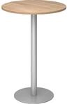 Stehtisch, &Oslash; 800 mm, 1116 mm hoch, Gestell silber, Platte Nussbaum-Dekor kaiserkraft