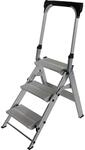 MUNK Alu-Klapptreppe, mit Sicherheitsb&uuml;gel, 3 Stufen