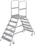 MUNK Podestleiter mit zweiseitigem Aufstieg, Plattform und Stufen aus Leichtmetall, 2