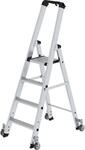 MUNK Stufen-Stehleiter, einseitig, Ausf&uuml;hrung mobil, 4 Stufen, Plattformh&ouml;he 930 mm