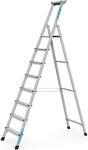 ZARGES Profi-Stufenleiter, einseitig begehbar, Aluminium eloxiert, mit