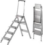 Alu-Klapptreppe, Stufen Aluminium geriffelt, mit Sicherheitsb&uuml;gel, 5 Stufen