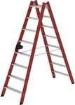 MUNK Kunststoffleiter, mit geriffelten Aluminium-Stufen, 2 x 8 Stufen