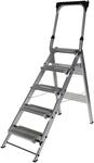MUNK Alu-Klapptreppe, mit Sicherheitsb&uuml;gel, 5 Stufen