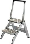 Alu-Klapptreppe, Stufen Aluminium geriffelt, mit Sicherheitsb&uuml;gel, 2 Stufen