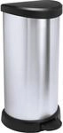 Tretm&uuml;lleimer DECOBIN, halbrund, Volumen 40 l, HxBxT 705 x 355 x 305 mm, silber