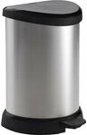 Tretm&uuml;lleimer DECOBIN, halbrund, Volumen 15 l, HxBxT 450 x 280 x 305 mm, silber