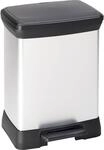 Tretm&uuml;lleimer DECOBIN, eckig, Volumen 30 l, HxBxT 515 x 300 x 400 mm, silber