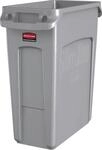 Rubbermaid Abfalleimer SLIM JIM&reg;, Volumen 60 l, mit L&uuml;ftungskan&auml;len, grau, ab 10