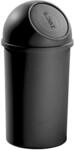 helit Push-Abfallbeh&auml;lter, aus Polypropylen, schwarz, Volumen 25 l, VE 3 Stk