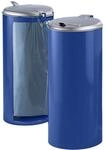 VAR Stahlblech-Abfallsammler, f&uuml;r Volumen 120 l, Front verblendet, blau mit