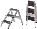 Alu-Klapptreppe, Stufen Alu mit PVC-Belag, ohne Sicherheitsb&uuml;gel, 3 Stufen