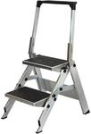 Alu-Klapptreppe, Stufen Alu mit PVC-Belag, mit Sicherheitsb&uuml;gel, 2 Stufen