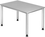 Schreibtisch, HxT 685 - 810 x 800 mm, 4 Rundrohrbeine, Breite 1200 mm, alusilber /