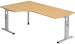 Freiformtisch, h&ouml;henverstellbar, 680 - 760 mm, BxT 2000 x 1200 mm, Buche-Dekor