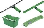 Unger Glasreinigungsset, Fensterwischer, Tr&auml;gerteil, Mikrofaserbezug, Eimer 18 l