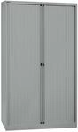 BISLEY Euro-Rollladenschrank, Breite 1200 mm, 4 Fachb&ouml;den, silber