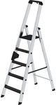 MUNK Stufen-Stehleiter CLIP-STEP, einseitig begehbar, rutschhemmend R13, belastbar, 5