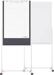 magnetoplan Universal-Board, Tafelformat 750 x 1200 mm, Whiteboard / Filz grau
