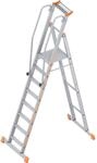 Layher Alu-Podestleiter, einseitig begehbar, klappbar, 8 Stufen