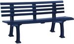 Parkbank aus Kunststoff, mit 9 Leisten, Breite 1500 mm, stahlblau kaiserkraft
