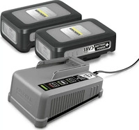K&auml;rcher Starter-Set mit 2 Li-Ionen-Akkus / 1 Ladeger&auml;t, mit 2 x 18 V / 3,0 Ah,