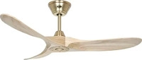 Deckenventilator ECO GENUINO, Rotorblatt-&Oslash; 1220 mm, natur / Messing kaiserkraft