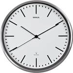 MAUL Wanduhr MAULfly, Aluminium geb&uuml;rstet, &Oslash; 305 mm, Funkuhrwerk, wei&szlig;