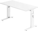 Schreibtisch Mini-Office C, C-Fu&szlig;-Gestell, Breite 1400 mm, wei&szlig; / wei&szlig; kaiserkraft