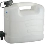 PRESSOL Wasserkanister mit Ablasshahn, 10 Liter, VE 5 Stk, LxBxH 348 x 174 x 319 mm