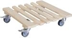 Wagner Pflanzenroller Holz PIANO, Tragf&auml;higkeit 200 kg, LxB 380 x 380 mm, natur