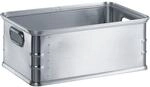 ZARGES Transport- und Stapelkasten aus Aluminium, Volumen 37 l, rollenbahngeeignet