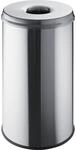 helit Sicherheitspapierkorb, Stahl, flammhemmend, Volumen 50 l, VE 2 Stk, Edelstahl