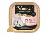 Miamor Schale Milde Mahlzeit Senior Geflügel pur & Rind 100 g (Menge: 16 je