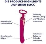 Doppelvibrator mit Saugfunktion, 26,7 cm