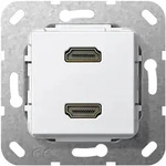 Gira HDMI 2-fach Gender Changer Einsatz, Reinwei&szlig;, 567103 567103
