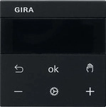 Gira 5393005, Gira Raumtemperaturregler System 3000 Display, System 55, Schwarz matt,