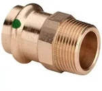 Viega Sanpress &Uuml;bergangsst&uuml;ck mit SC-Contur 2211, d. 22mm x R 1", Siliziumbronze