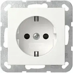 Gira Schutzkontakt-Steckdose System 55, 16A 250V, Reinwei&szlig; seidenmatt, 418327 418327