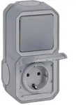 Legrand Feuchtraum-Kombination Plexo New 069746L, IP44, 16A, Thermoplast, Grau