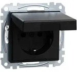 Merten Schutzkontakt-Steckdose System M MEG2310-0403, 16A 250V, Thermoplast, Schwarz
