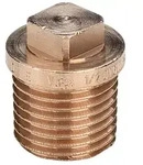 Viega Stopfen 3290 mit Vierkant und Rand, R 1 1/2", Rotguss 322168