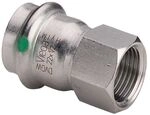 Viega Sanpress Inox &Uuml;bergangsst&uuml;ck mit SC-Contur 2312, d. 15mm x Rp 1/2", Stahl